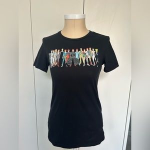 David Bowie print, fitted t-shirt, black, Small